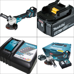 Esmerilhadeira Angular 125Mm Sem Fio 18V Com 2 Baterias Carregador Maleta Motor BL DGA513RTJ Makita