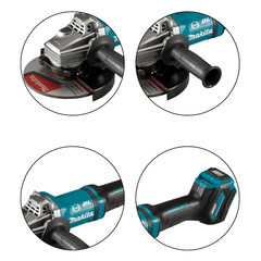 Esmerilhadeira Angular 180Mm Sem Fio 40V Resistência Água Motor BL Com Sistema AWS GA037GZ Makita
