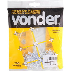 Espaçador plástico p/ cerâmica 1,5mm c/ 100 peças Vonder