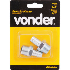 Espigão Fixo Macho Para Mangueira 1/2  Rosca 1/2  Npt Aço Zi