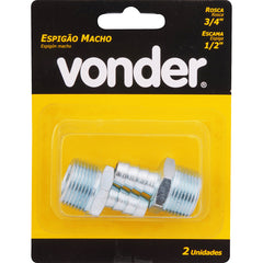 Espigão Fixo Macho Para Mangueira 1/2  Rosca 3/4  Npt Aço Zi