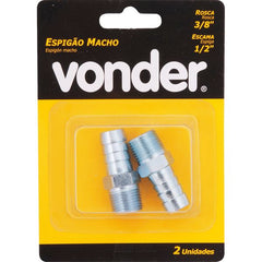 Espigão Fixo Macho Para Mangueira 1/2  Rosca 3/8  Npt Aço Zi