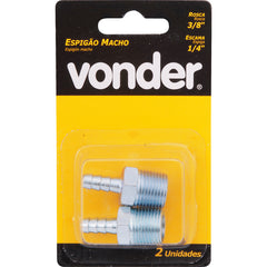 Espigão Fixo Macho Para Mangueira 1/4  Rosca 3/8  Npt Aço Zi