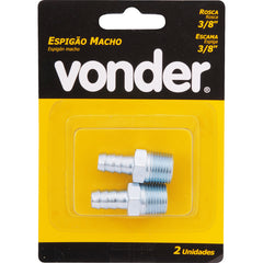 Espigão Fixo Macho Mangueira 3/8 Rosca 3/8 Npt Aço Zi Vonder