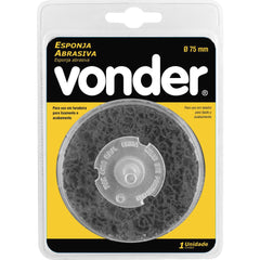 Esponja abrasiva 75mm haste 1/4" preta Vonder