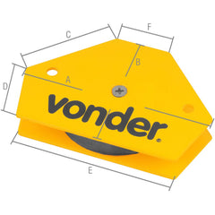Esquadro Magnético Hexagonal Para Soldador 10 Kgf - Vonder