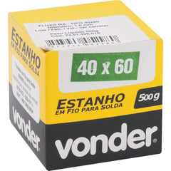 Estanho fio 1,0mm 40x60 500g carretel Vonder
