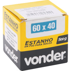 Estanho fio 1,5mm 60x40 500g carretel Vonder
