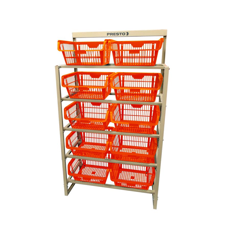 Estante Cesto Expositor Laranja 80kg Presto