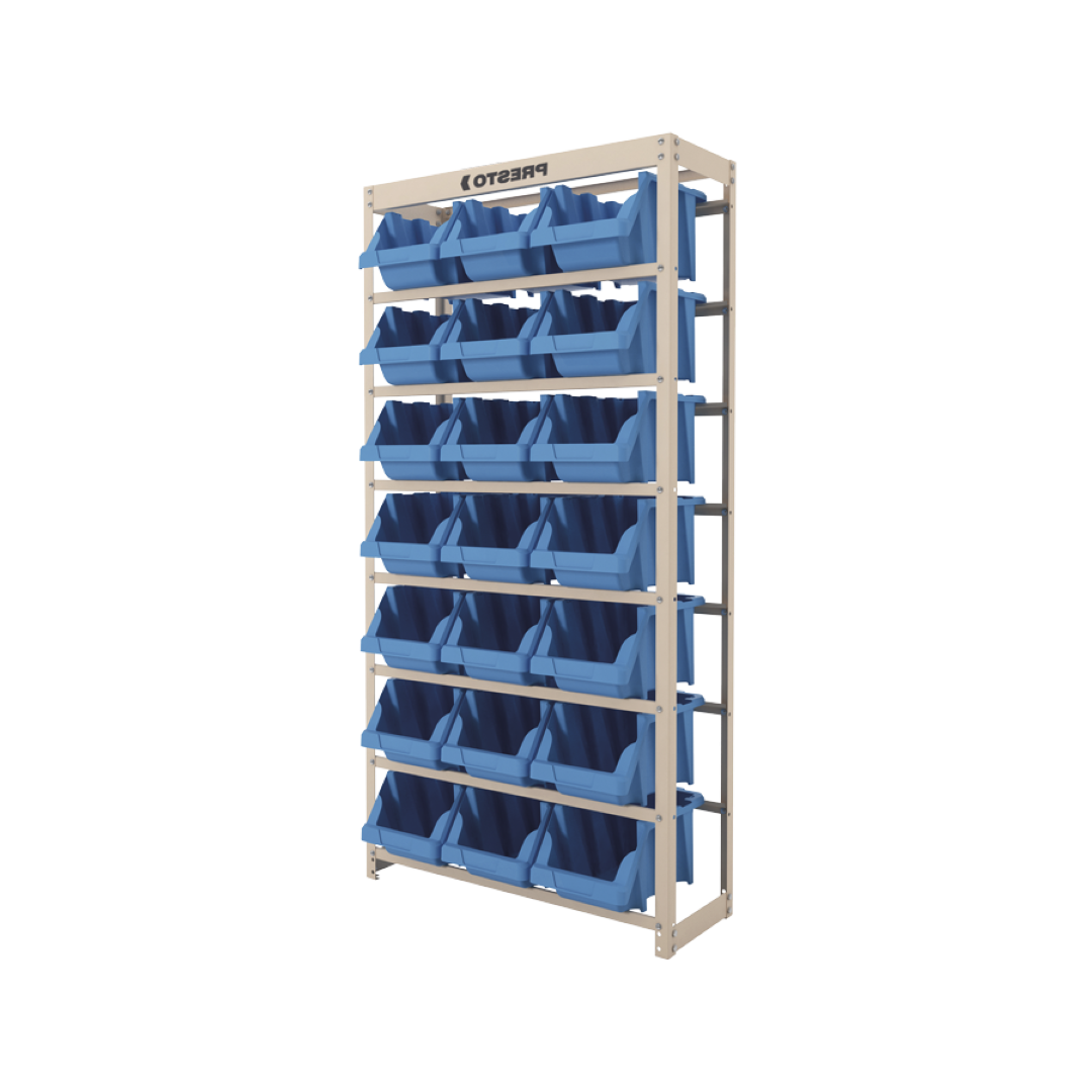 Estante Gaveteiro com 21 Gavetas n7 Azul e bege Presto