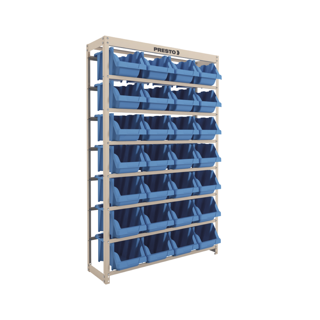 Estante Gaveteiro com 28 Gavetas n7 Azul e bege Presto
