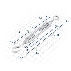 Esticador Gancho/Olhal Para Cabo de Aço 1/4" Vonder