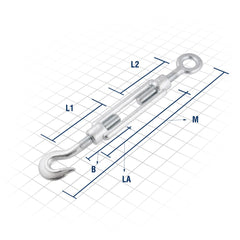 Esticador Gancho/Olhal Para Cabo de Aço 7/8" Plus Vonder