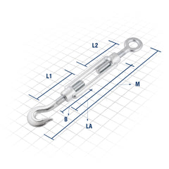 Esticador Gancho/Olhal Para Cabo de Aço 7/8" Plus Vonder
