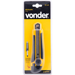 Estilete Largo 18mm Corpo Plástico Guia Metal Botão P Vonder