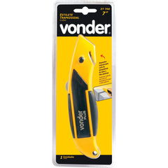 Estilete Trapezoidal 18mm Aluminío Botão Trava 5L Vonder