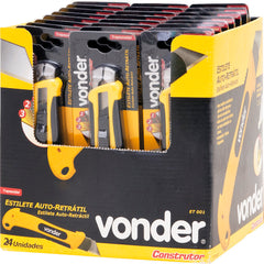 Estilete trapezoidal retrátil 18mm et001 - Vonder Construtor