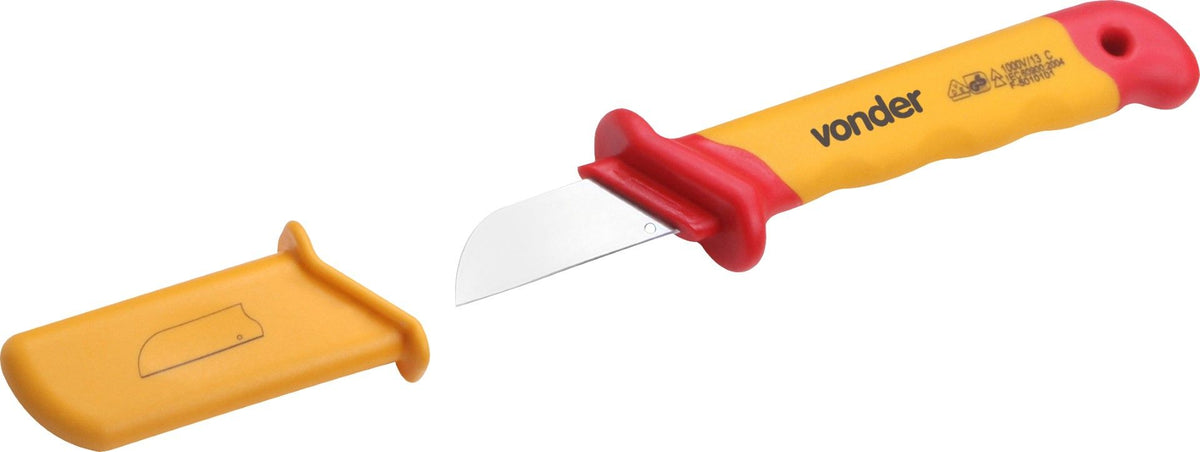 Faca Reta para Desencapar Cabos 7'' Isolada Iec60900 Vonder
