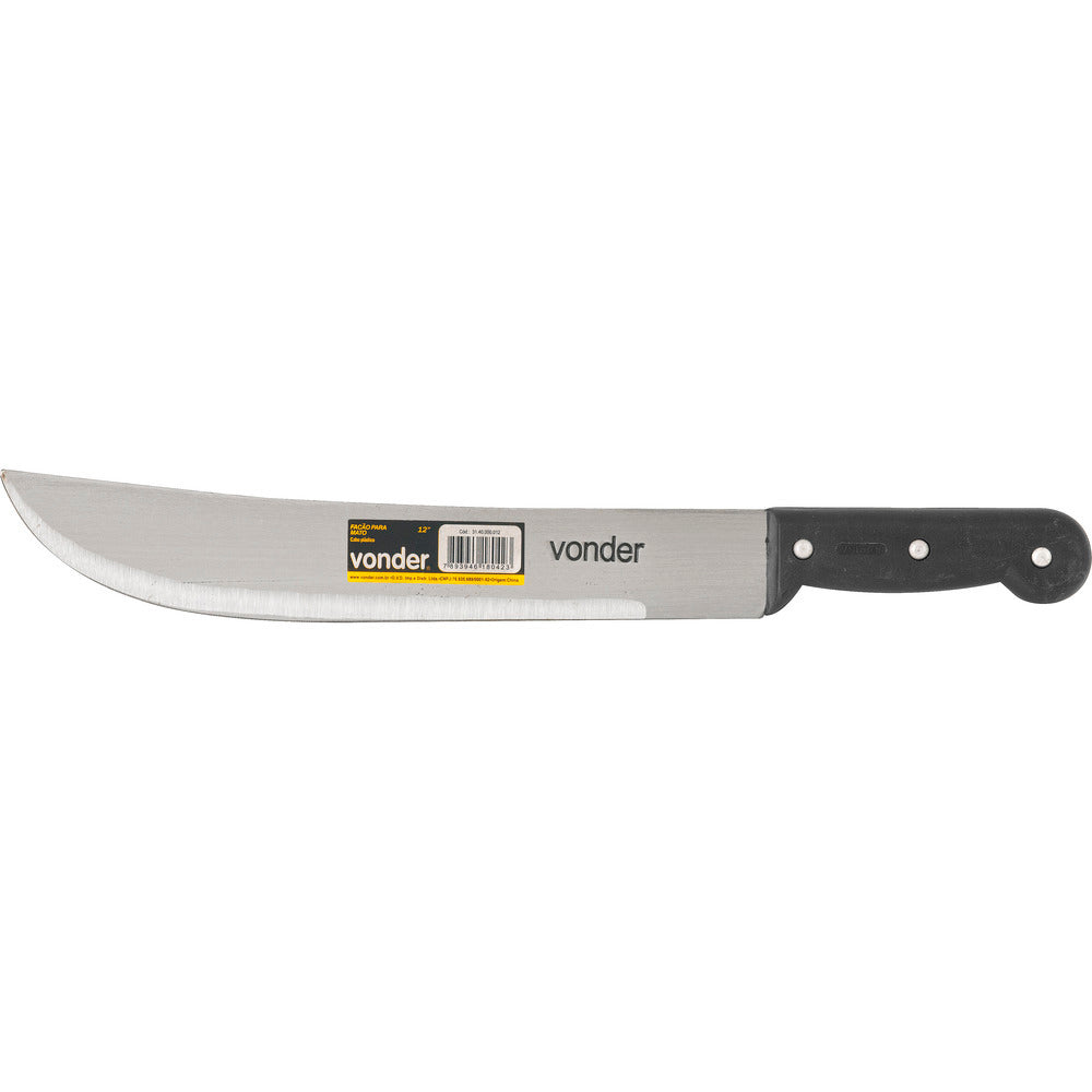 Facão para mato 12" aço carbono cabo plástico Vonder