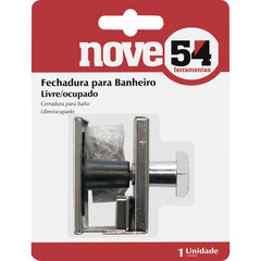 Fechadura para banheiro livre/ocupado cromado - Nove54