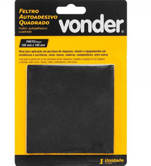 Feltro Adesivo Preto Quadrado 100mm Vonder