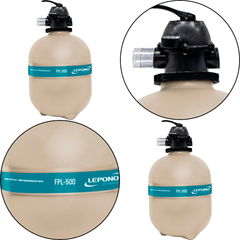 Filtro Piscina Lepono FPL500 50Mm Vazão Nominal 8500l/h até 80.000 Litros