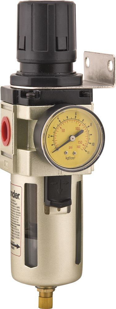 Filtro Regulador Pressão 1/2 Npt Corpo Metálico Dreno Vonder