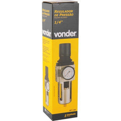 Filtro Regulador Pressão 1/4 Npt Corpo Metálico Dreno Vonder