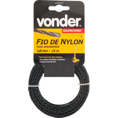 Fio Nylon 1,8mmx15m Silencioso Roçadeiras E Aparador Vonder