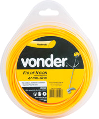 Fio Nylon 2,7mmx50m Redondo Roçadeiras E Aparadores Vonder