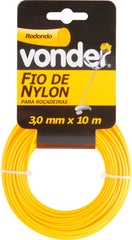 Fio Nylon 3,0mmx10m Redondo Roçadeiras E Aparadores Vonder