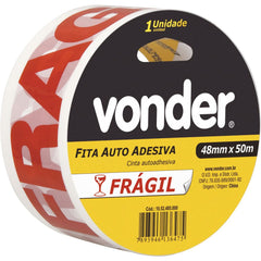 Fita adesiva para embalagem 48mmx50m branca frágil Vonder