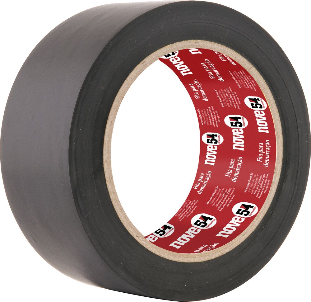 Fita para demarcação de solo 48mmx30m preta Nove54