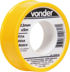 Fita veda rosca 12mmx5m ptfe teflon Vonder