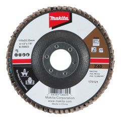 Flap Disco Makita 115mm Grão Z40 Desbaste de Metais B-55603