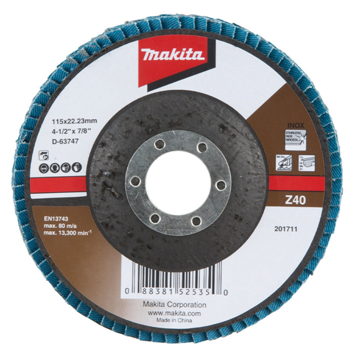Flap Disco 115 mm Grão Z40 Makita D-63747