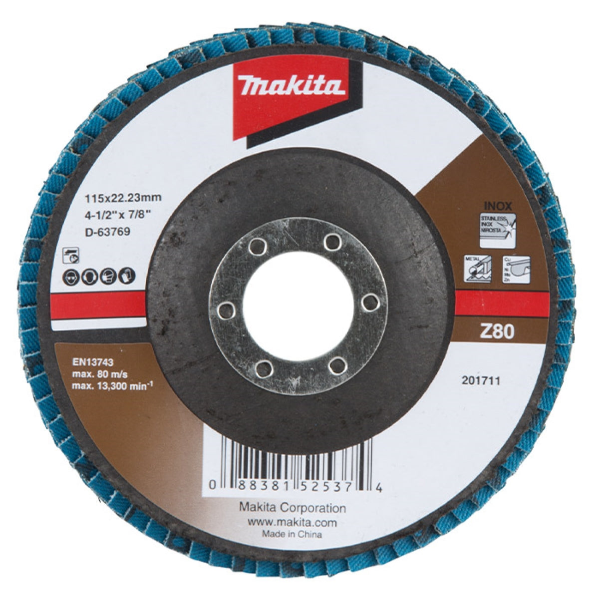 Flap Disco 115 mm Grão Z80 Makita D-63769