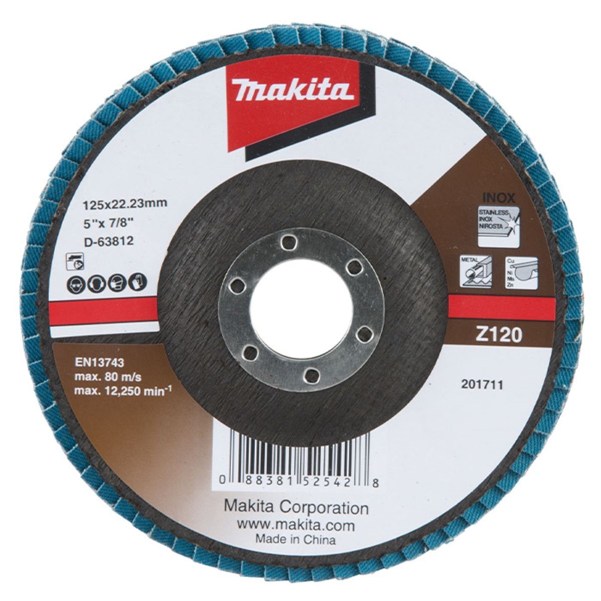 Flap Disco 125 mm Grão Z120 D-63812 Makita