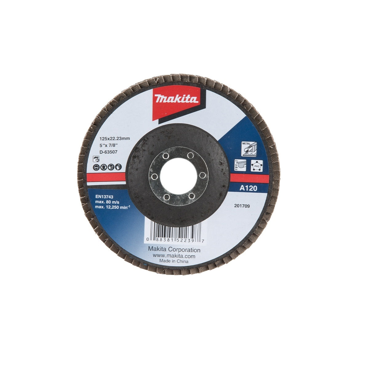 Flap Disco 125 x 22.23 mm Grão A120 Makita D-63507