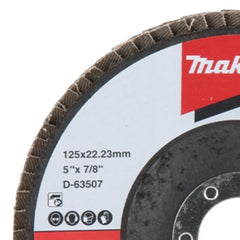 Flap Disco 125 x 22.23 mm Grão A120 Makita D-63507