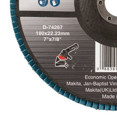 Flap Disco 180 mm Fibra de Vidro #Z40 Makita D-74267