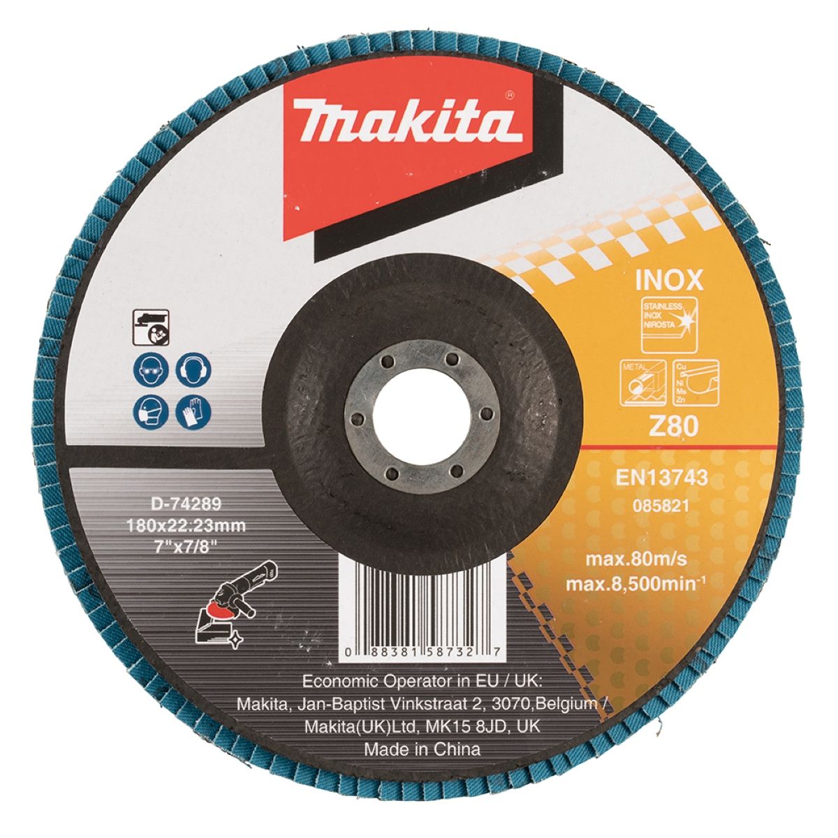 Flap Disco 180 mm Fibra de Vidro #Z80 Makita