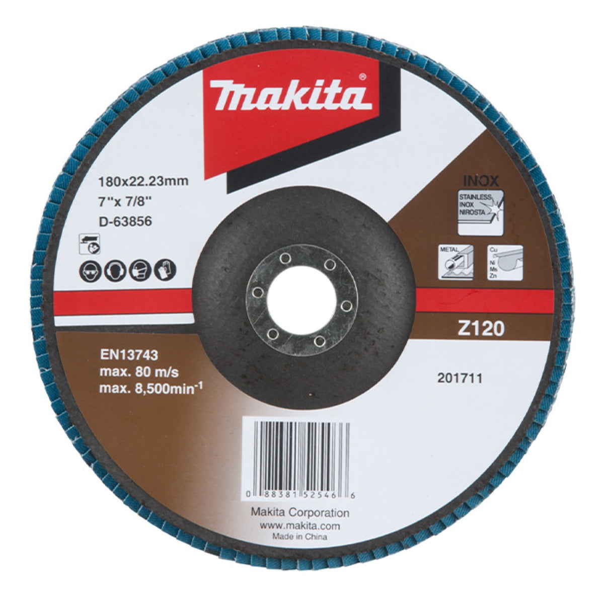 Flap Disco Grão Z120 180 mm Makita