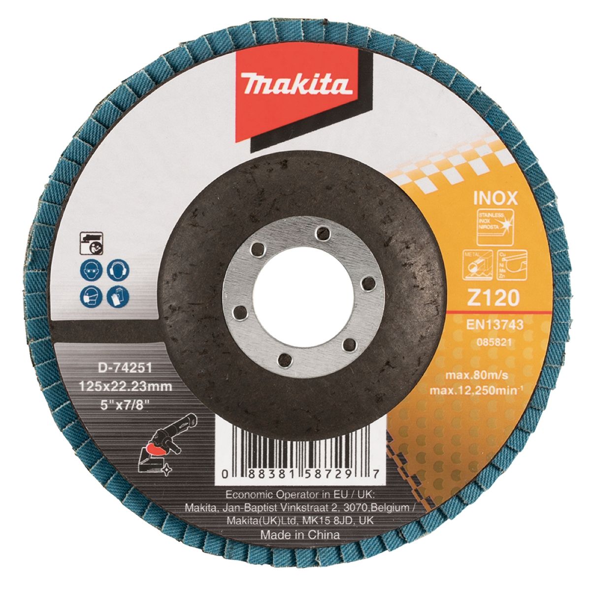 Flap Disco Plano 125 mm Z120 Makita