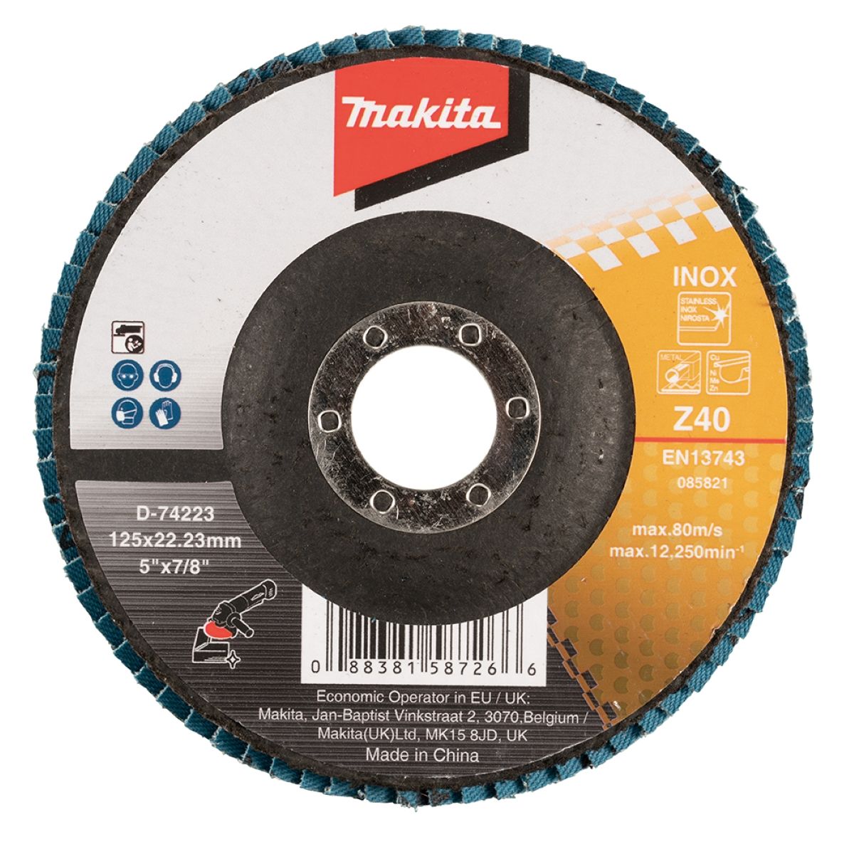 Flap Disco Plano 125 mm Z40 Makita