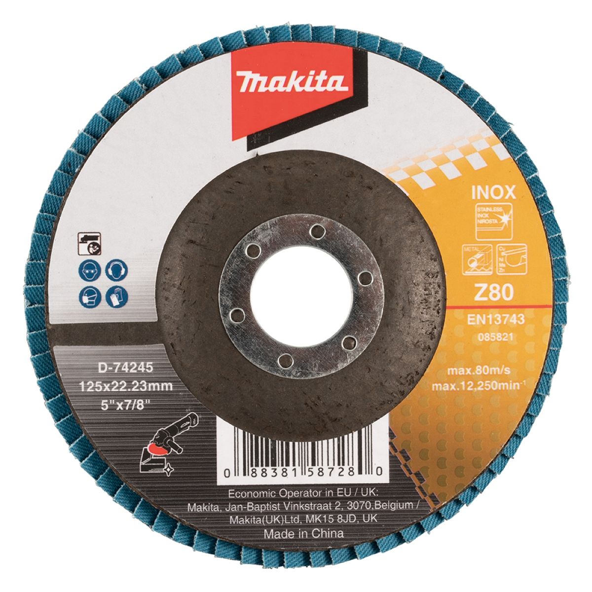 Flap Disco Plano 125 mm Z80 Makita