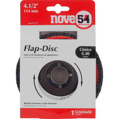 Flap-Disc Cônico 4.1/2" G80 Costado Fibra - Nove54