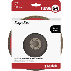 Flap disc 7" g80 costado fibra reto p/ aço carbono Nove54