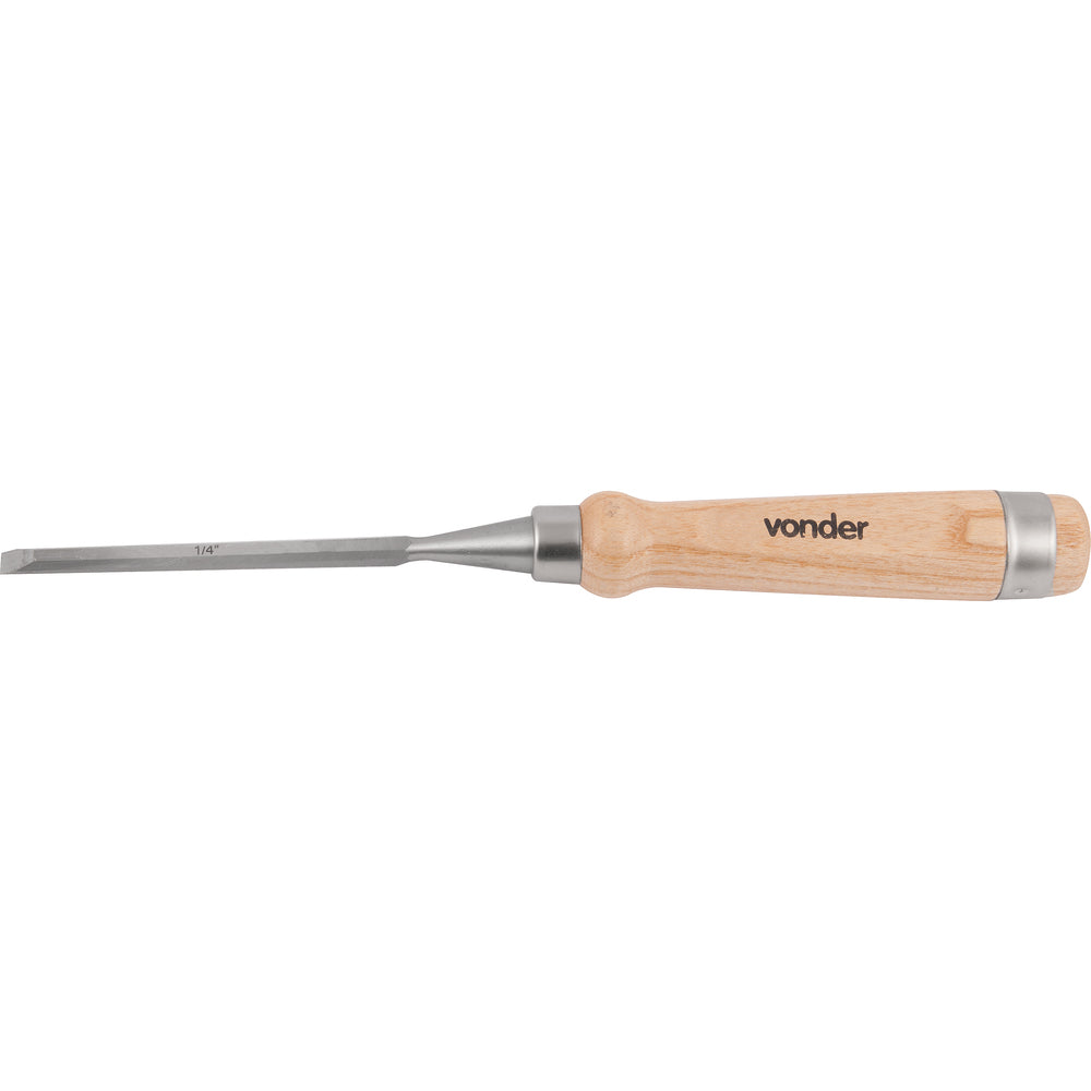 Formão Chanfrado com Cabo em Madeira 1/4" Vonder