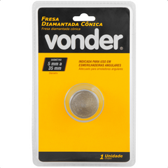 Fresa Diamantada Cônica 5 mm a 35 mm Vonder